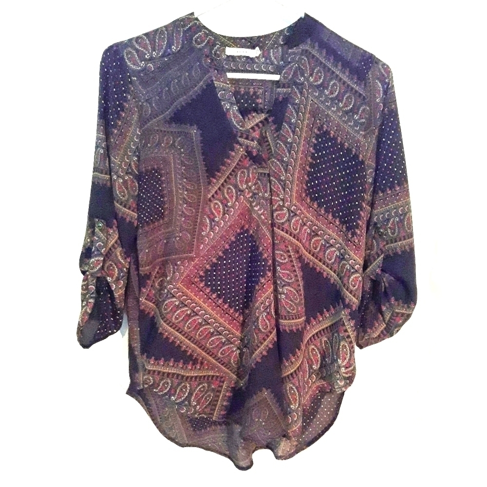 Lush Sheer Paisely Floral print blouse